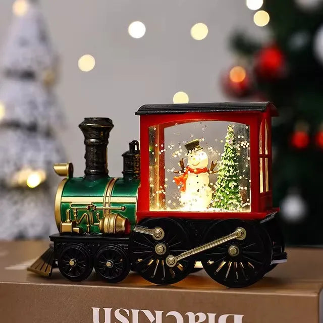 Christmas Table Decoration | Lighted Train and Telephone Box