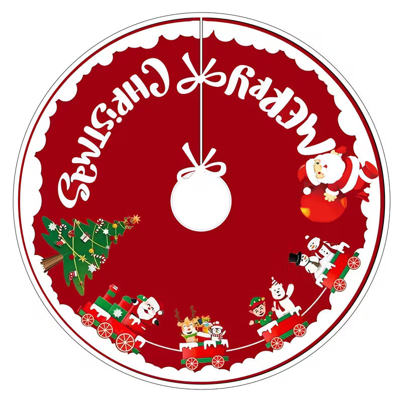 Tree Skirt Christmas | Cartoon Train Design