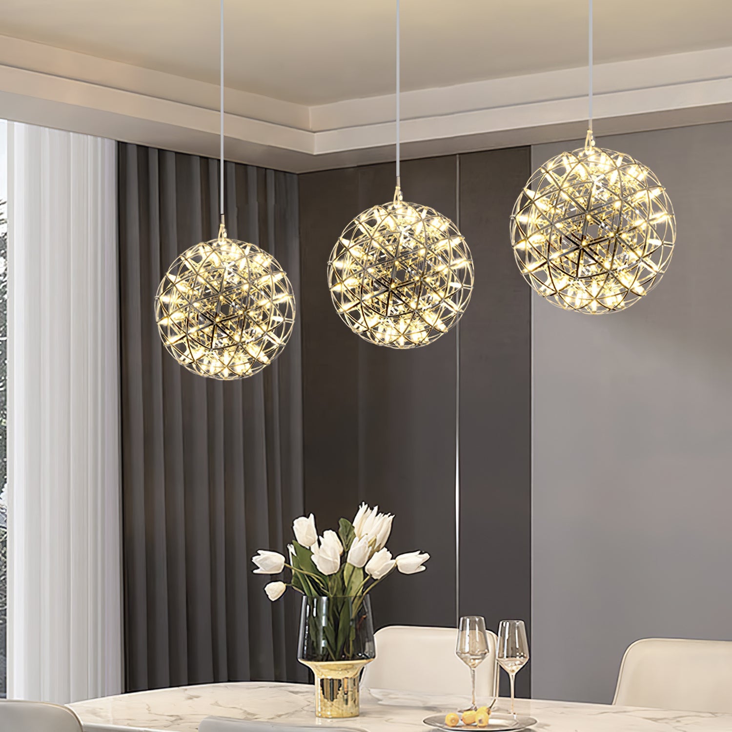 Pendant Light Dandelion | Spark Ball Sputnik Chandelier