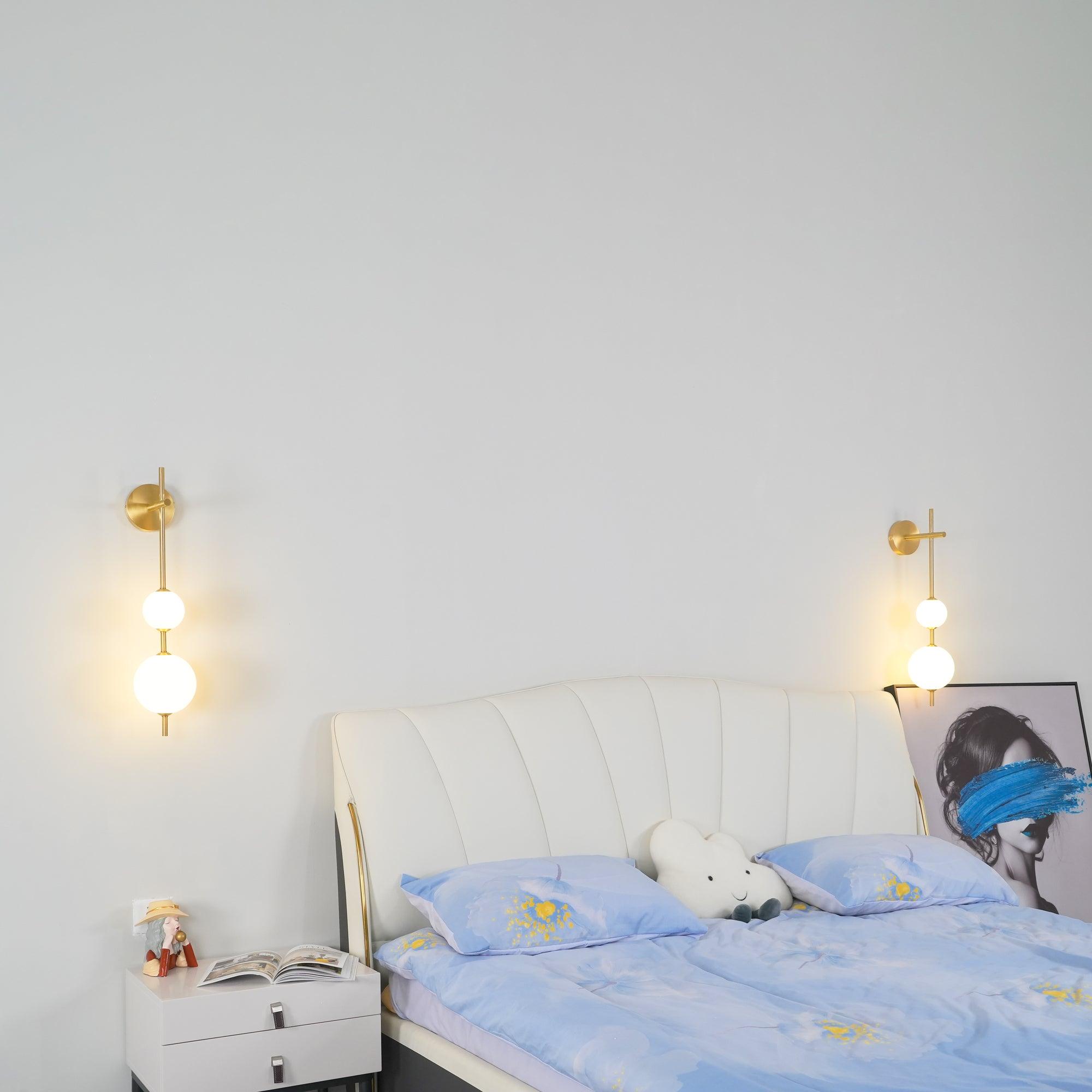 Bedroom Modern Wall Light | Vertical Glass Globe