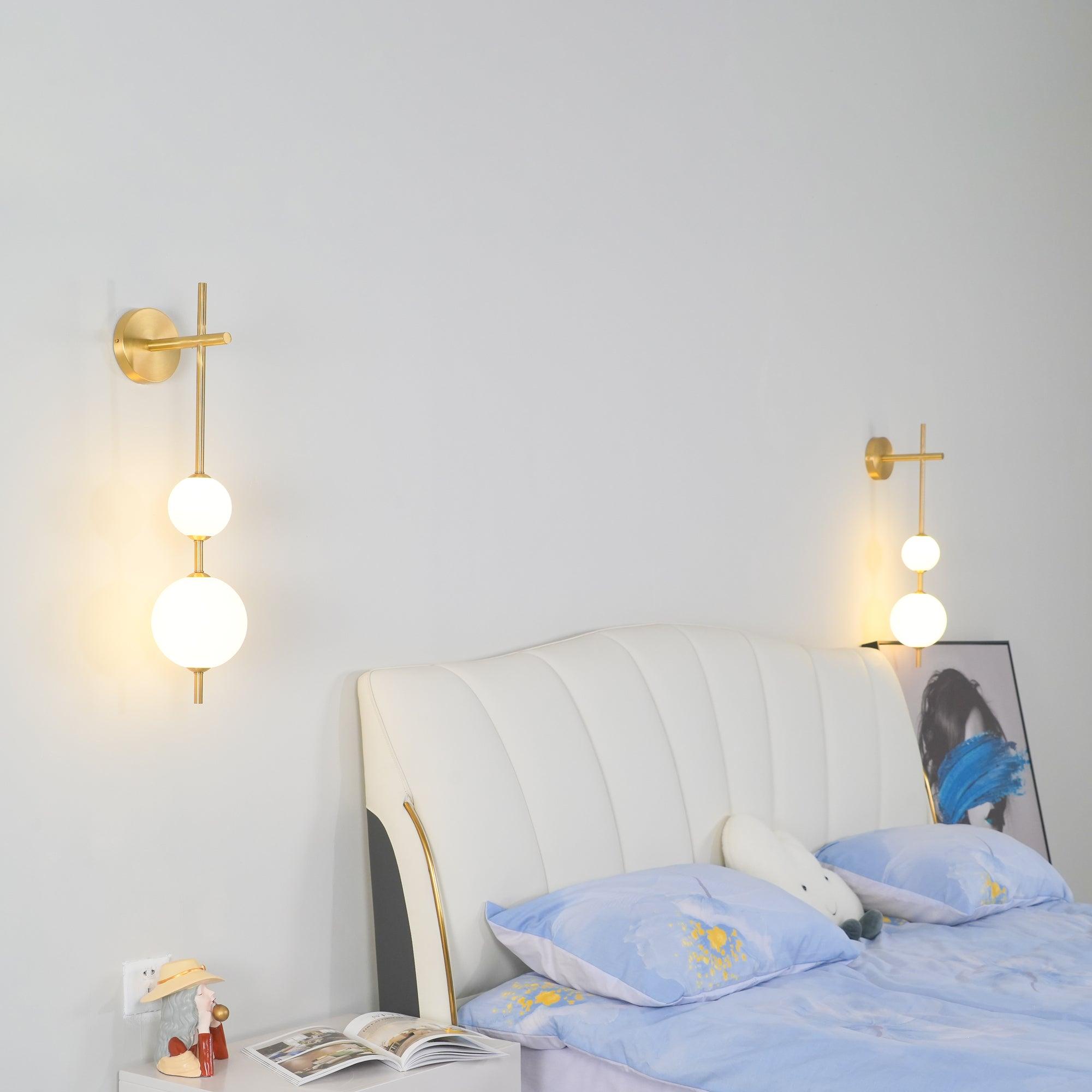 Bedroom Modern Wall Light | Vertical Glass Globe