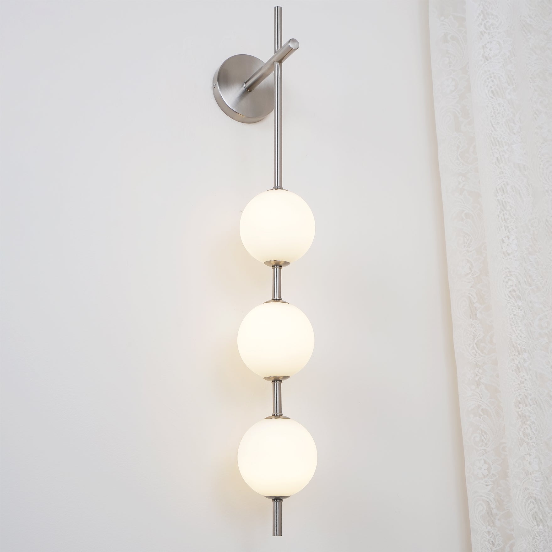 Bedroom Modern Wall Light | Vertical Glass Globe