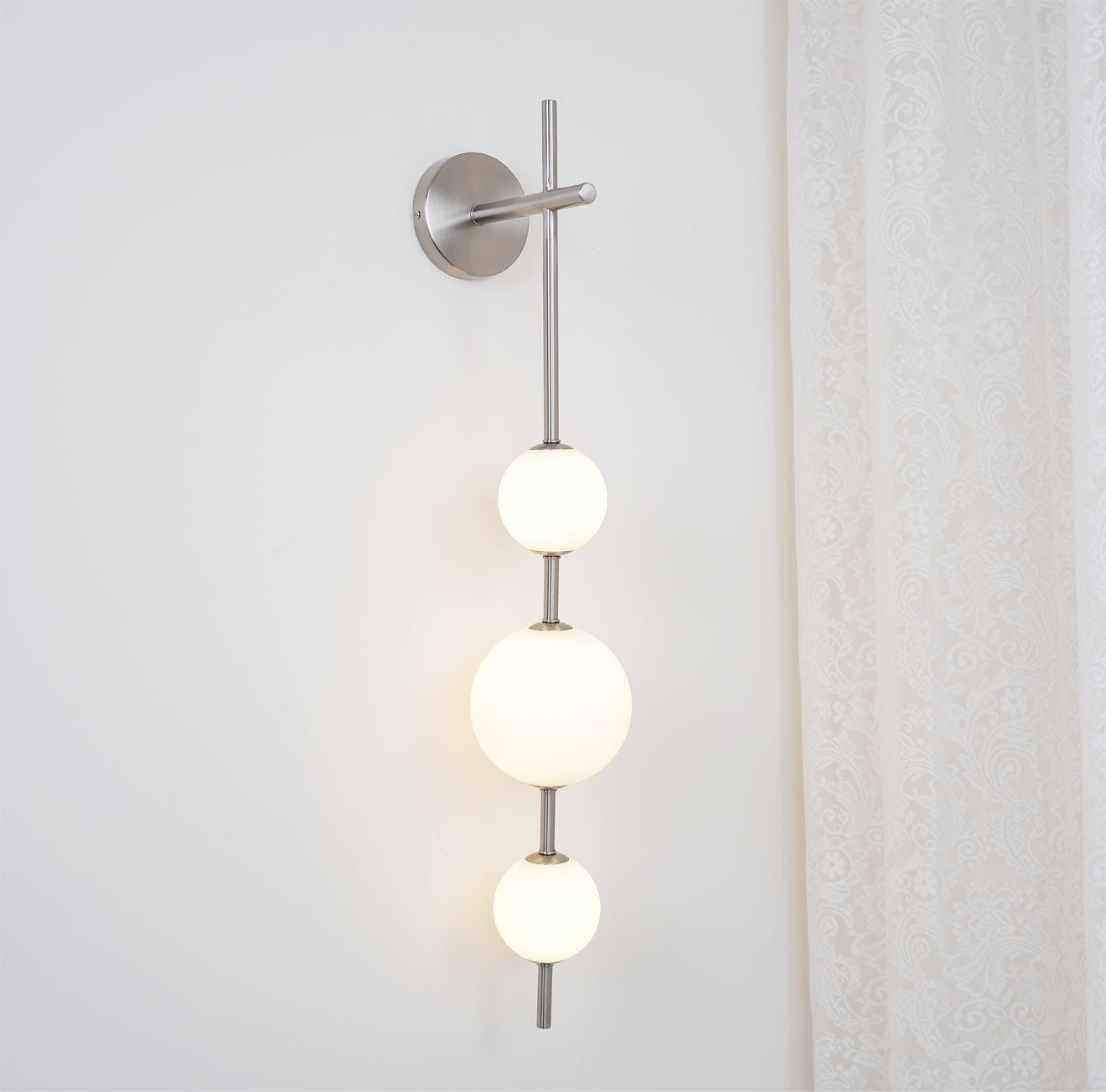 Bedroom Modern Wall Light | Vertical Glass Globe