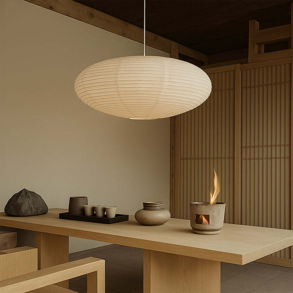 Pendant Light | Japanese Wabi Sabi Globe Lantern Fixture