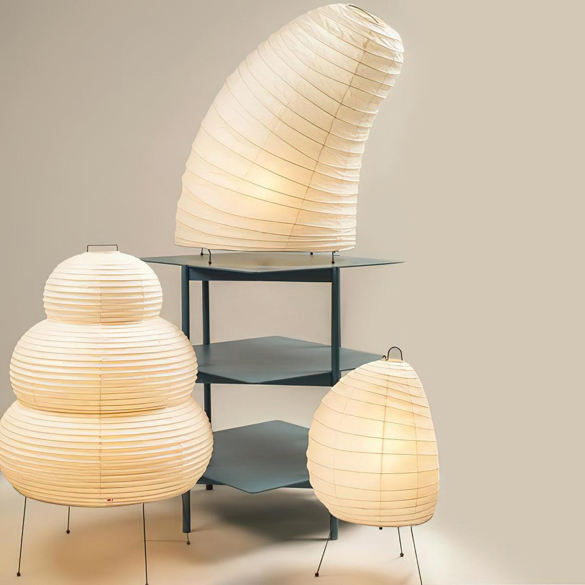 Table Lamp | Paper Shade Sculptural Table Light