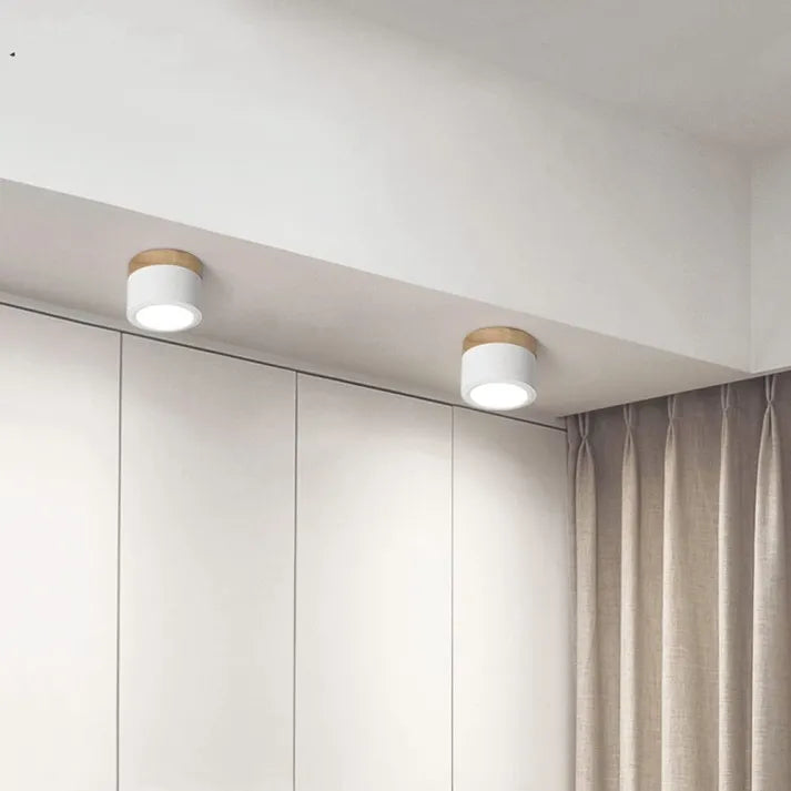 Hallway LED Ceiling Lights | Flush Mount Cylindrical Fixture