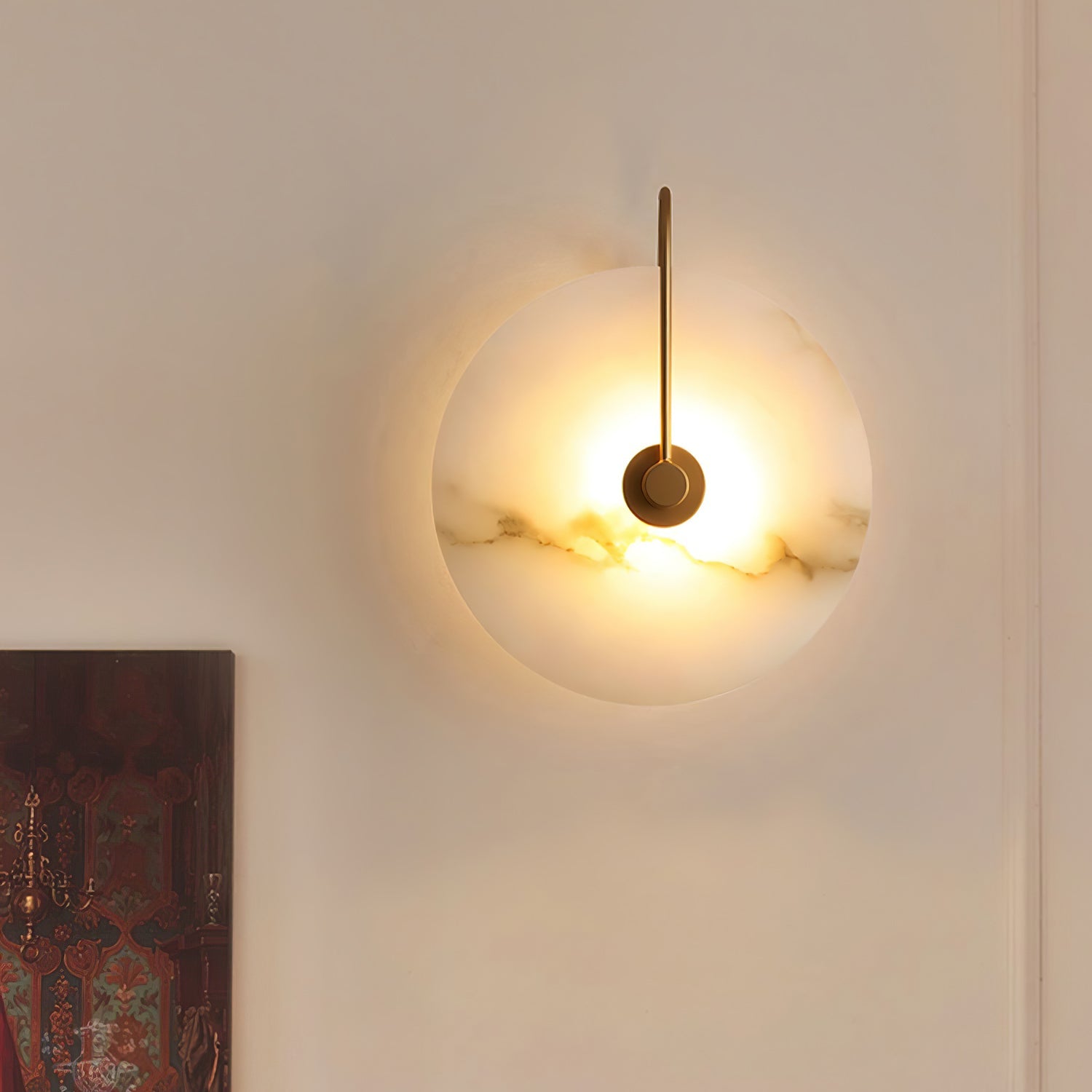 Wall Light Round | LED Alabaster Fixture