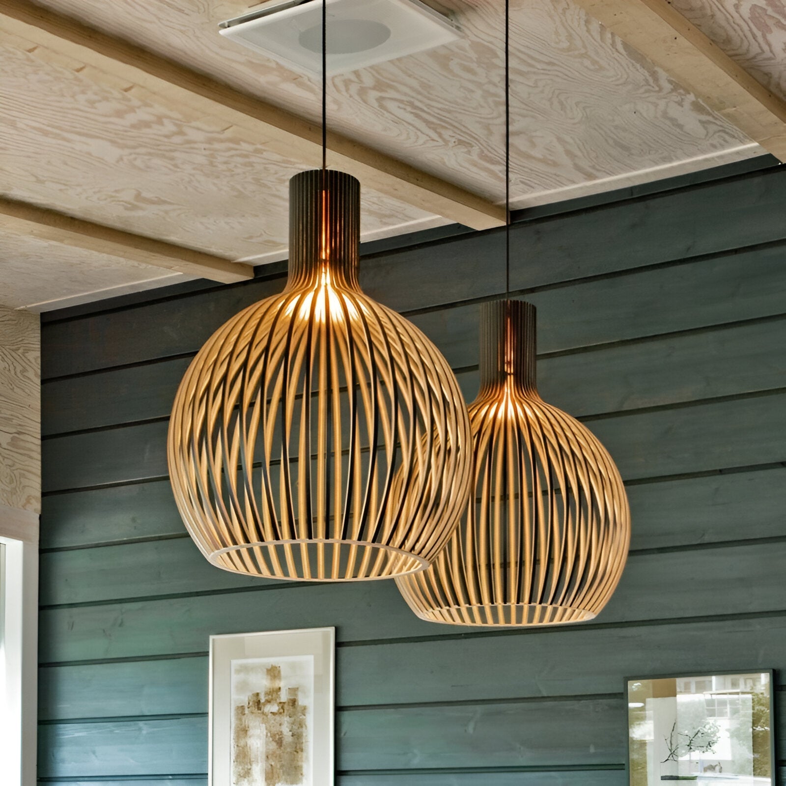 Ceiling Light | Rustic Industrial Cage Design