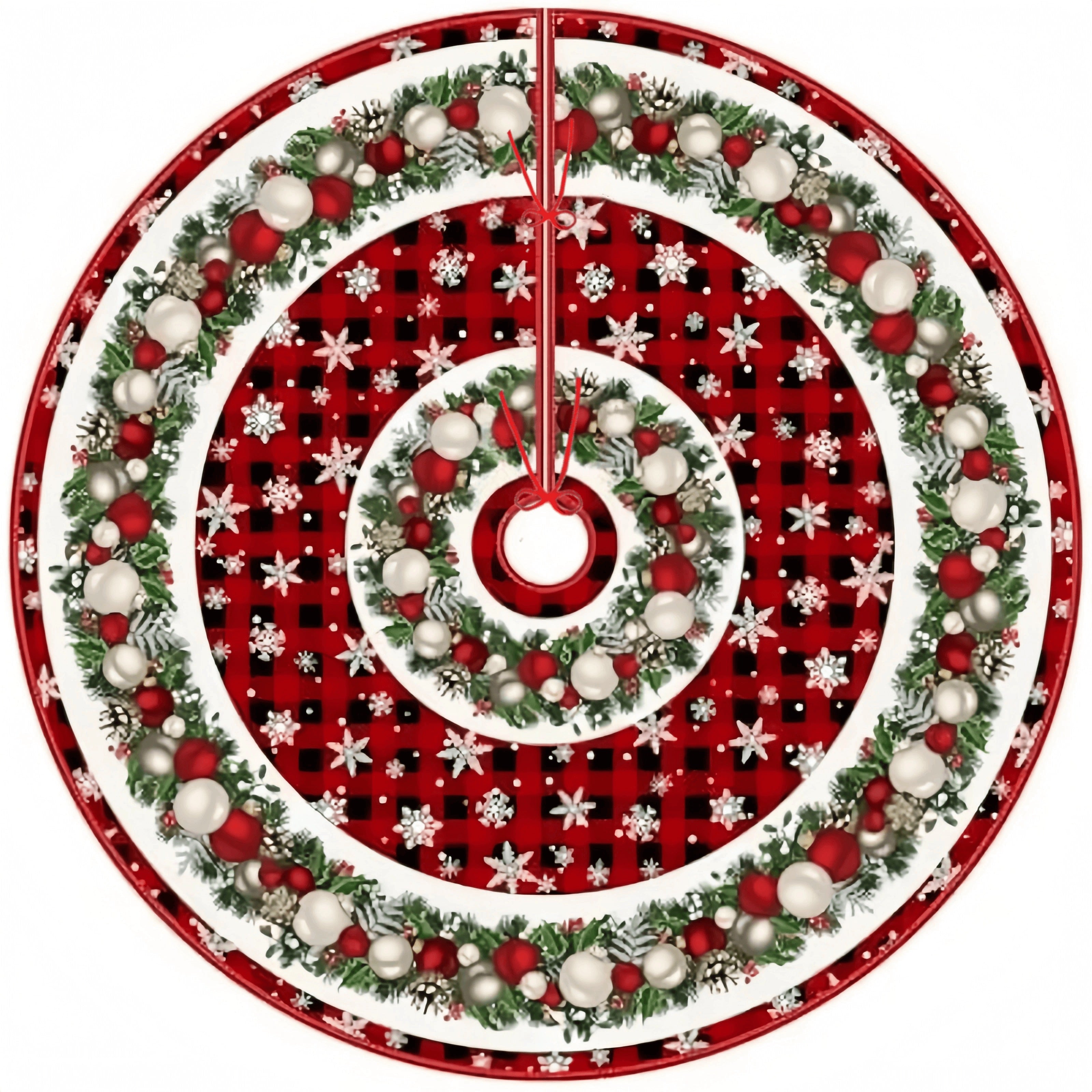 Tree Skirt Christmas | Plaid Ornament Design