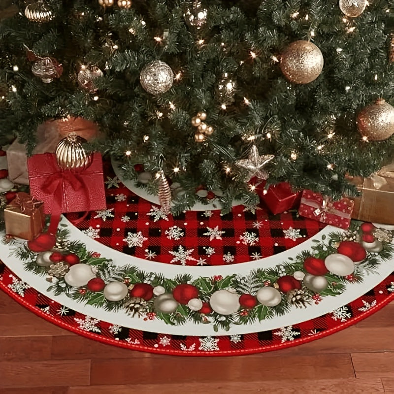 Tree Skirt Christmas | Plaid Ornament Design