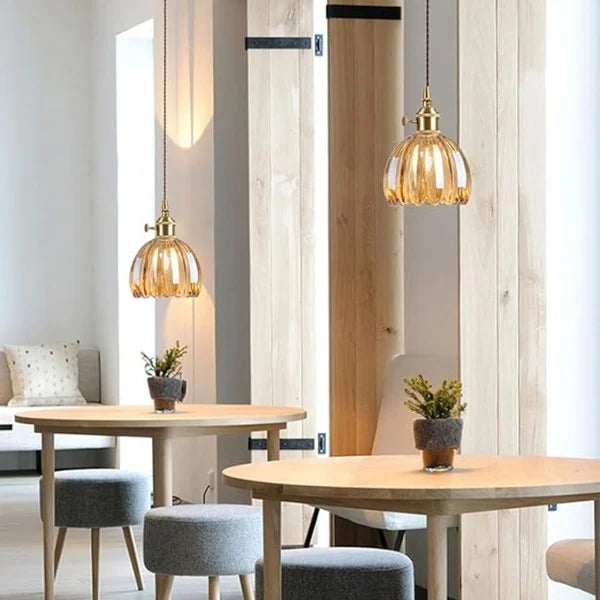 Pendant Light | Fluted Dome Ceiling Lamp