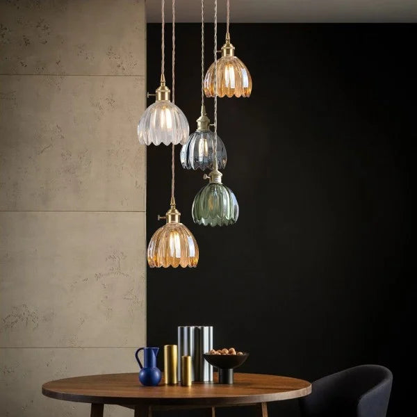 Pendant Light | Fluted Dome Ceiling Lamp