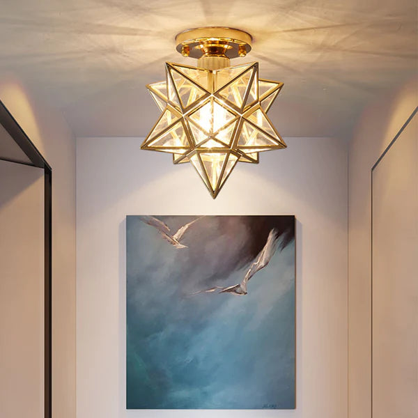 Ceiling Light | Star Shape Geometric Semi-Flush Fixture