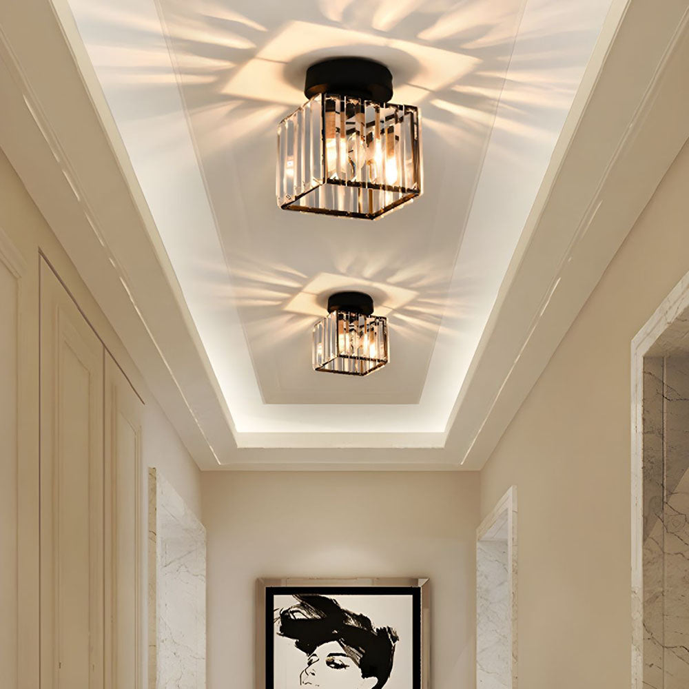 Hallway Modern Ceiling Light | Crystal Flush Mount
