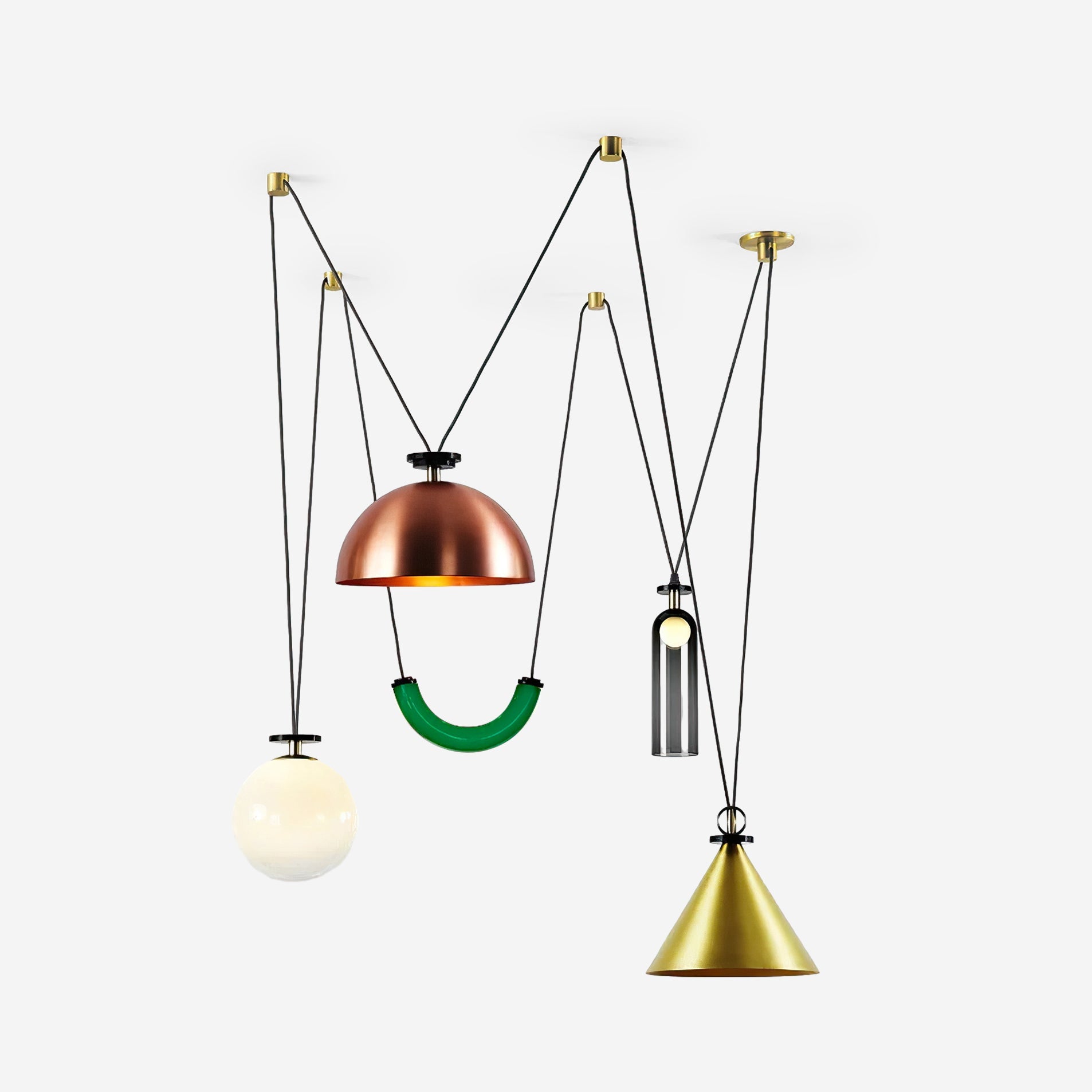 Geometric Shape Art Chandelier | Modern Multi-Pendant Light