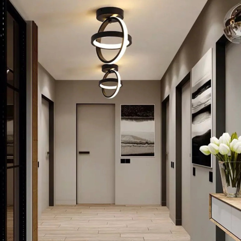 Ceiling Light | Modern Two-Ring LED Fixture for Hallways and Offices