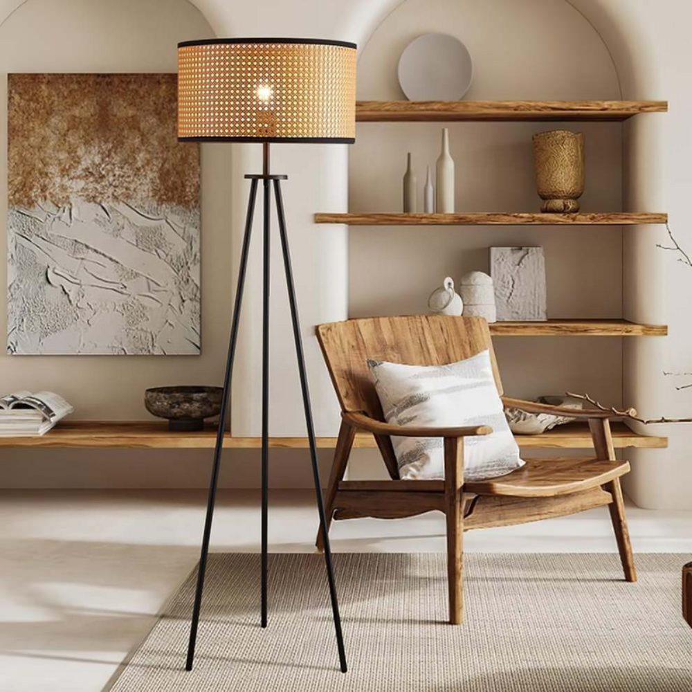 Boho Standing Floor Lamp | Sculptural Lighting with Curved Artistic Silhouette
