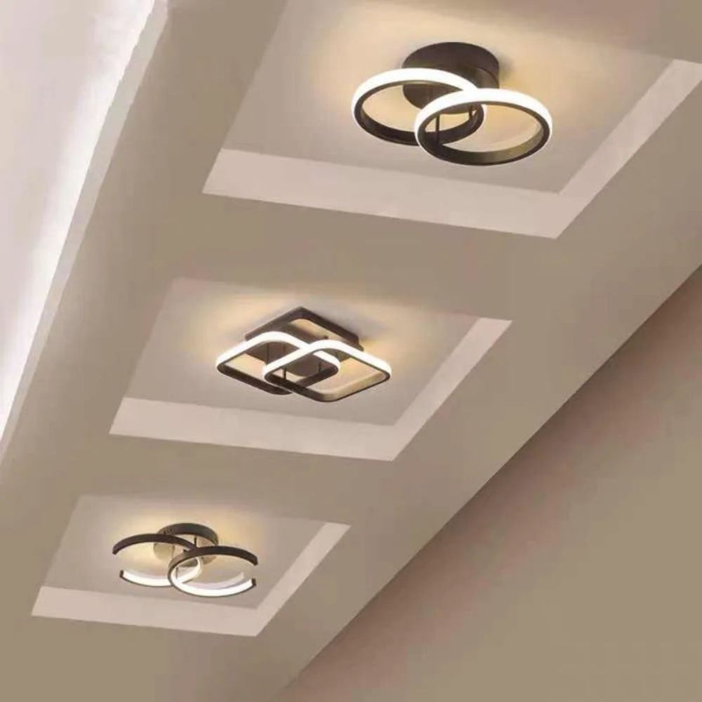 Ceiling Light | Modern Two-Ring LED Fixture for Hallways and Offices