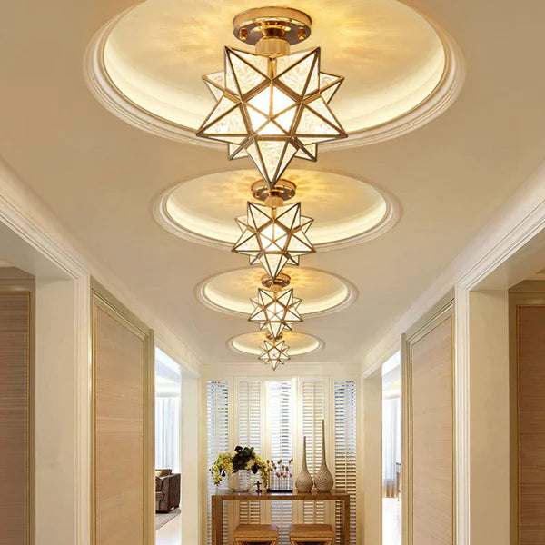 Ceiling Light | Star Shape Geometric Semi-Flush Fixture