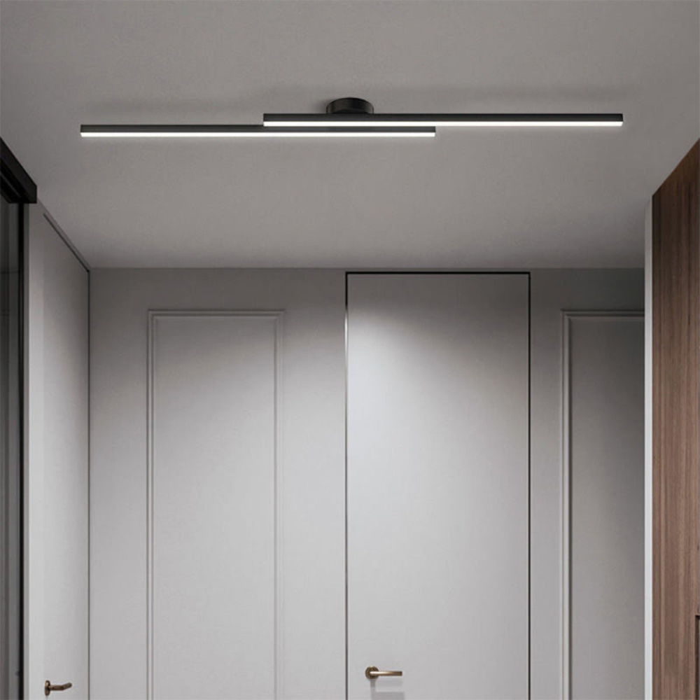 Modern Long Strip LED Ceiling Light | Sleek Semi Flush Mount for Living Rooms and Hallways