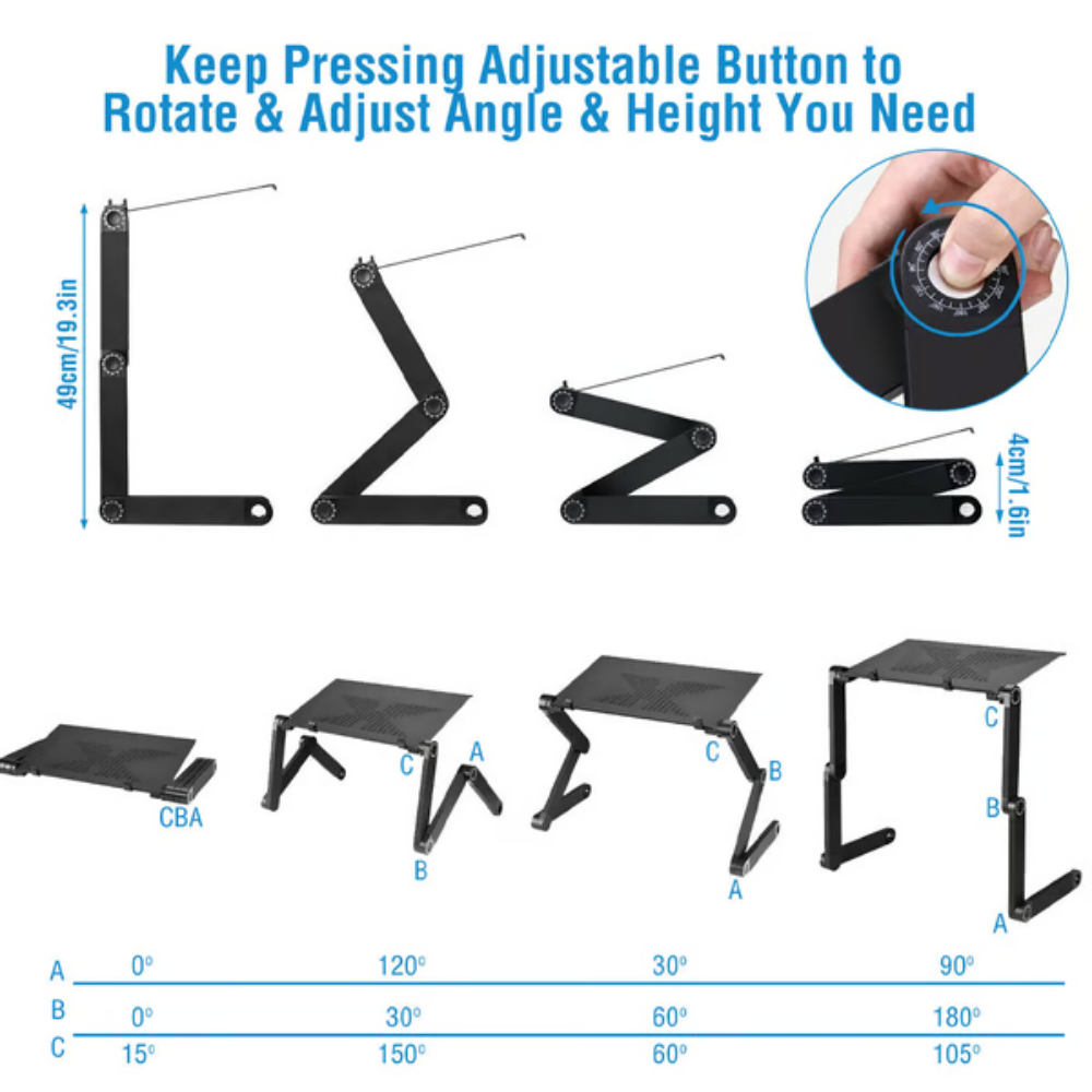 Ergonomic Laptop Stand | 360° Adjustable for Flexible Workstations