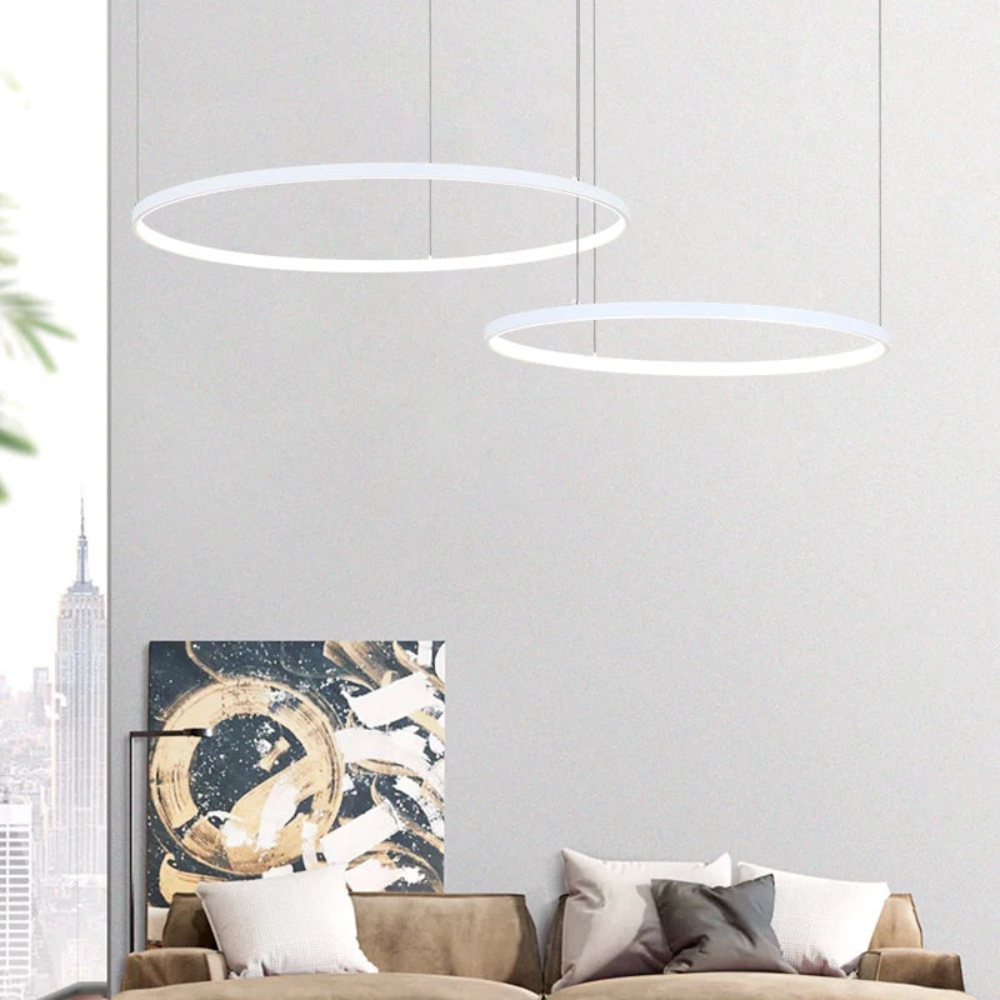 Contemporary Ring LED Chandelier | Line Suspension Light for Interior Lighting