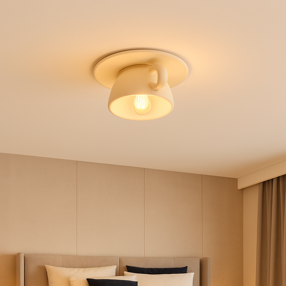 Minimalist Round LED Ceiling Light | Modern Flush Mount Fixture for Bedroom or Living Room