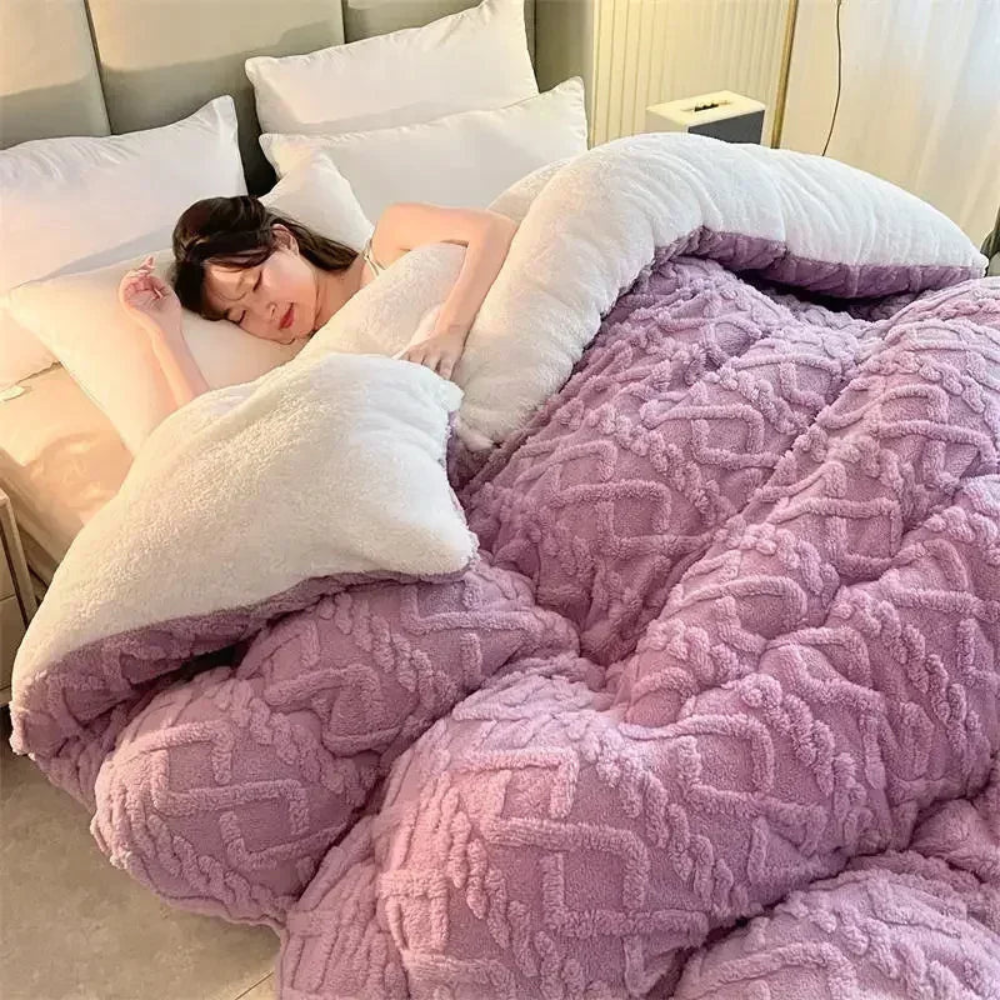 Thick Winter Weighted Blanket | Heavy Bed Cover for Cold Weather Comfort