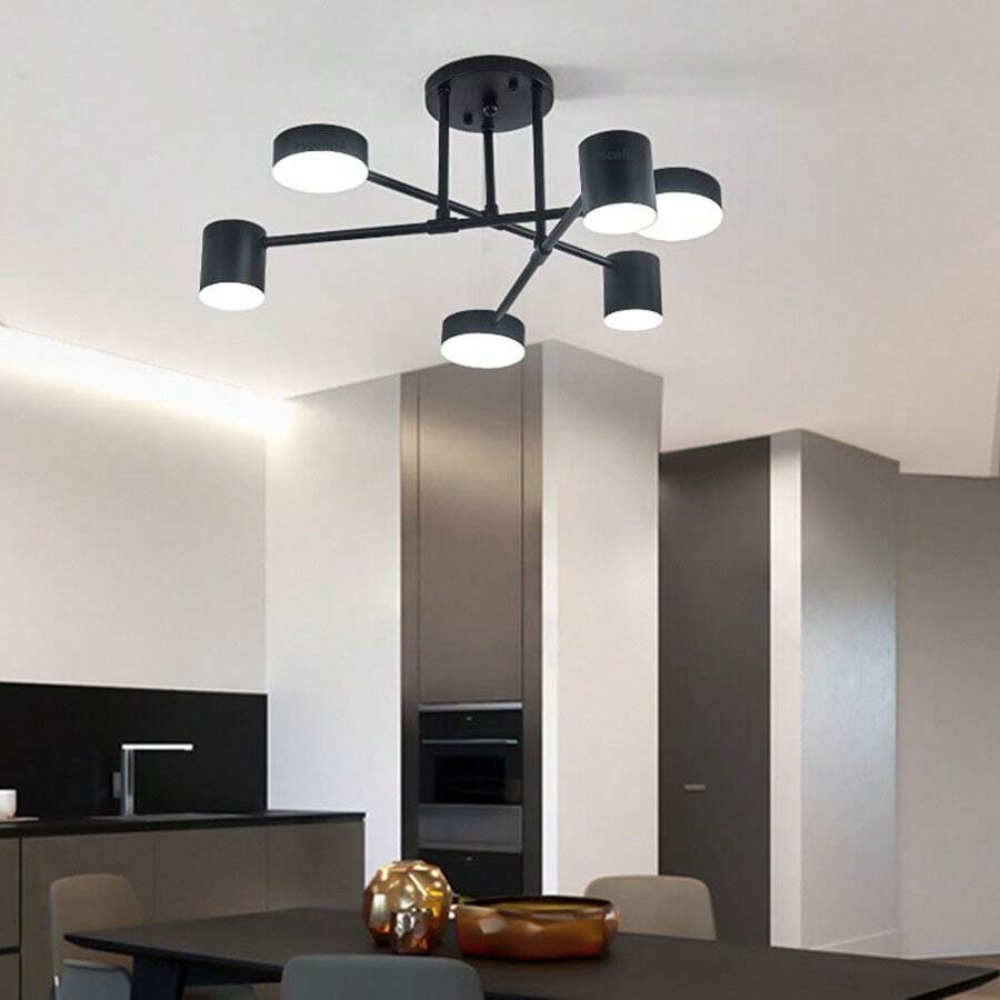 Modern 6-Light LED Ceiling Light | Adjustable Color Modes for Living Rooms and Bedrooms