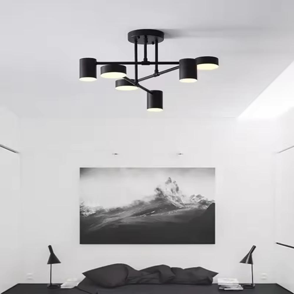 Modern 6-Light LED Ceiling Light | Adjustable Color Modes for Living Rooms and Bedrooms