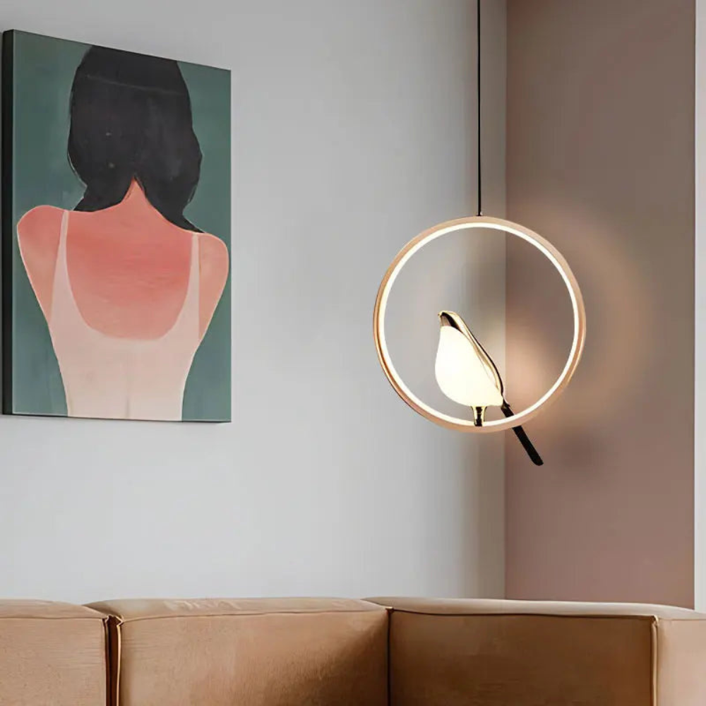 Modern Bird Pendant Light | Bedroom Nightstand LED Hanging Fixture