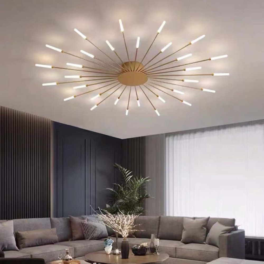 Living Room Modern LED Ceiling Light Fixture | Nordic Fireworks Chandelier