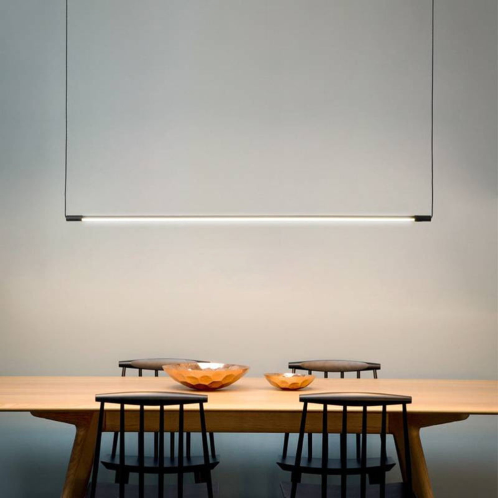 Minimalist Linear LED Pendant Light | Modern Hanging Fixture for Living Room