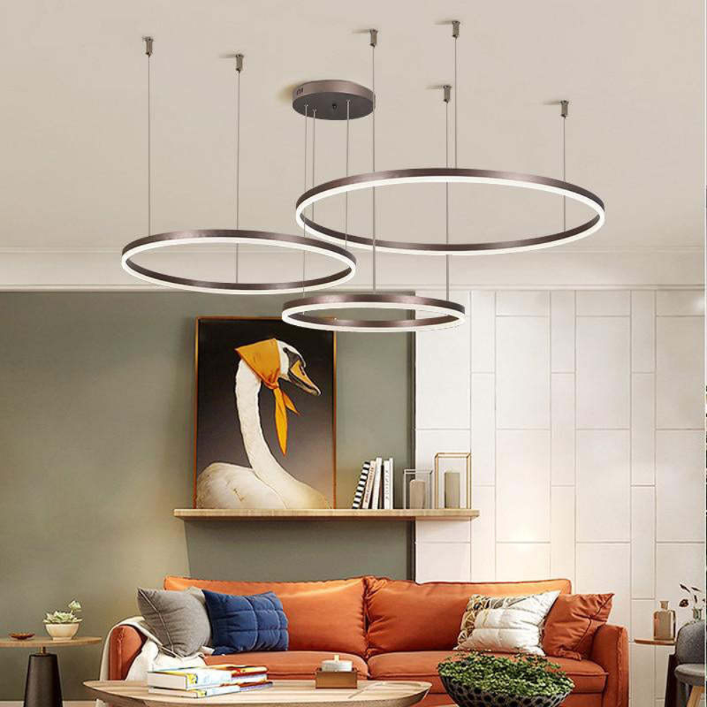 Modern Pendant Light with Triple Ring Design | Contemporary Ceiling Fixture for Dining & Living Room