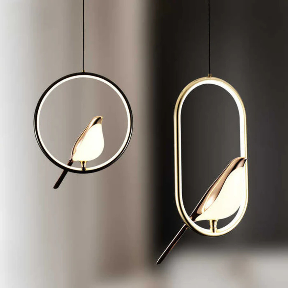 Modern Bird Pendant Light | Bedroom Nightstand LED Hanging Fixture