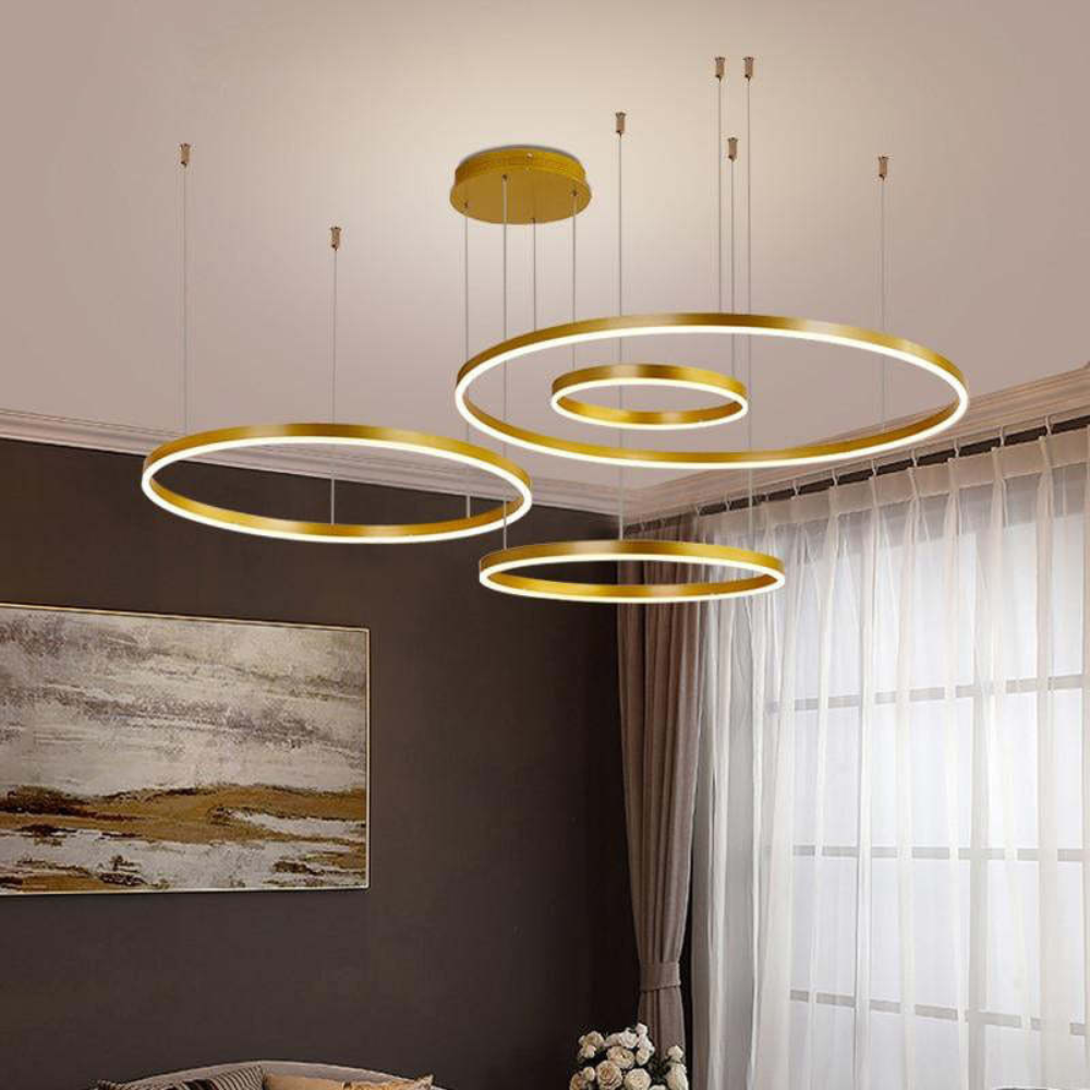 Modern Pendant Light with Triple Ring Design | Contemporary Ceiling Fixture for Dining & Living Room