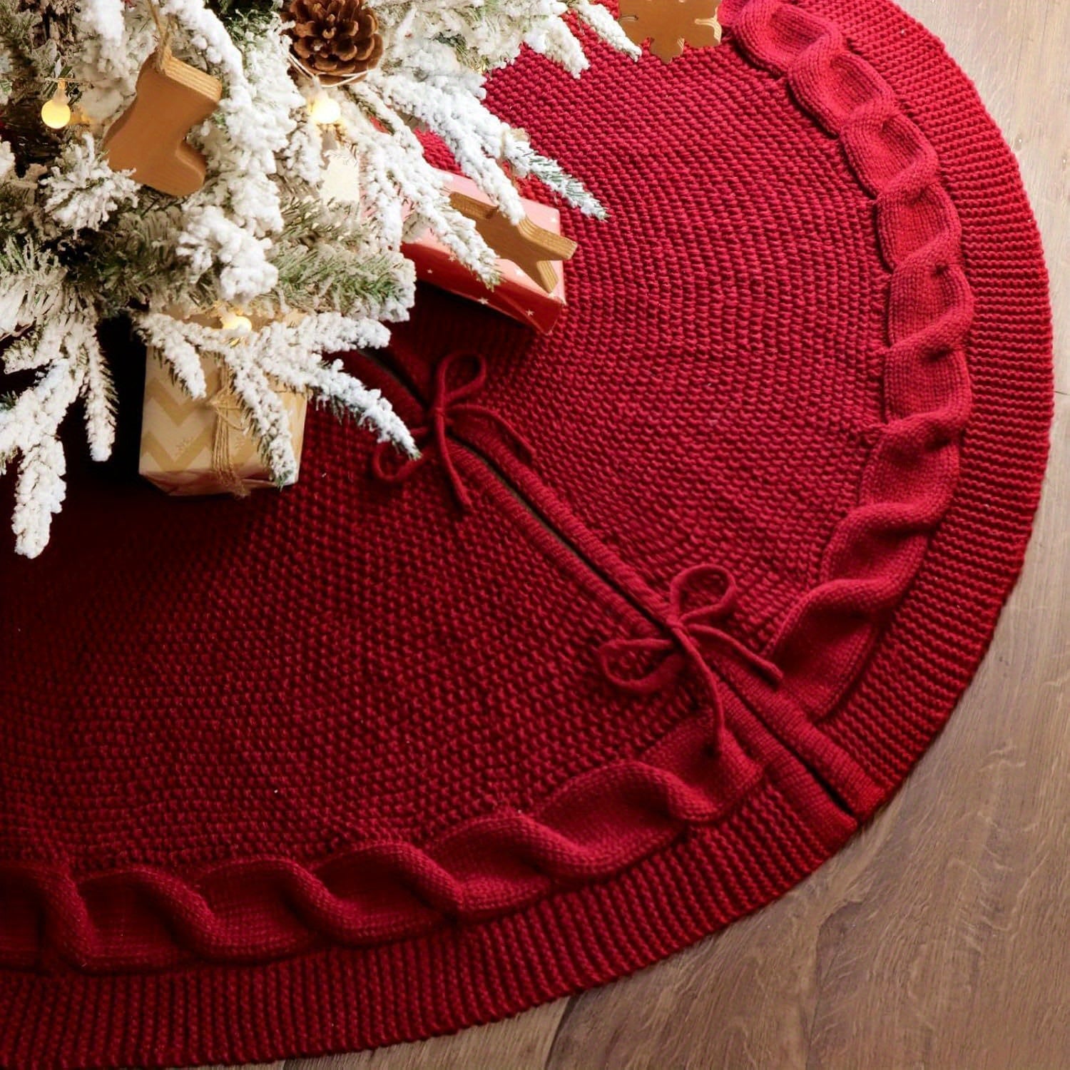Tree Skirt Christmas | Cable Knit Pattern
