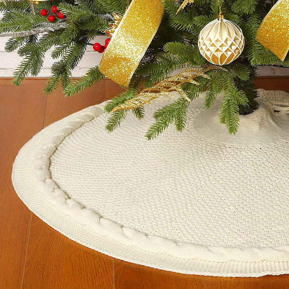 Tree Skirt Christmas | Cable Knit Pattern