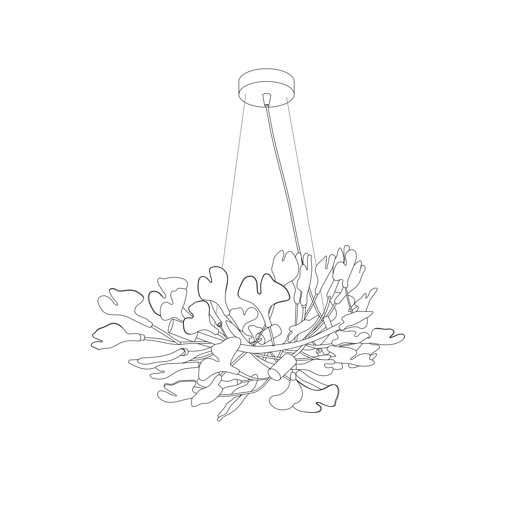Chandelier Light | Ceiling Lamp with Leaf-Inspired Design