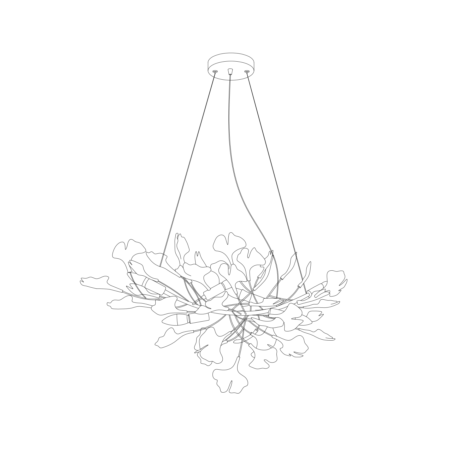 Chandelier Light | Ceiling Lamp with Leaf-Inspired Design