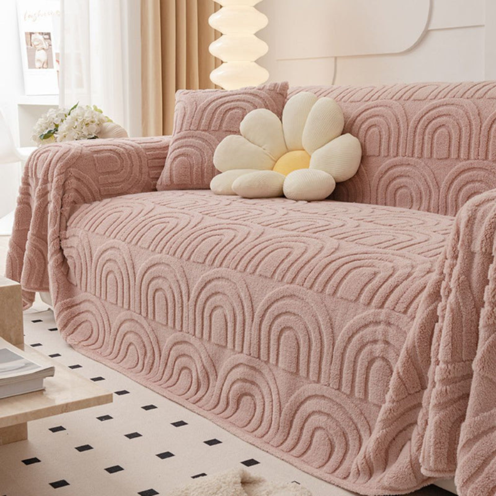 Living Room Plush Sofa Cover | Stylish Couch Slipcovers