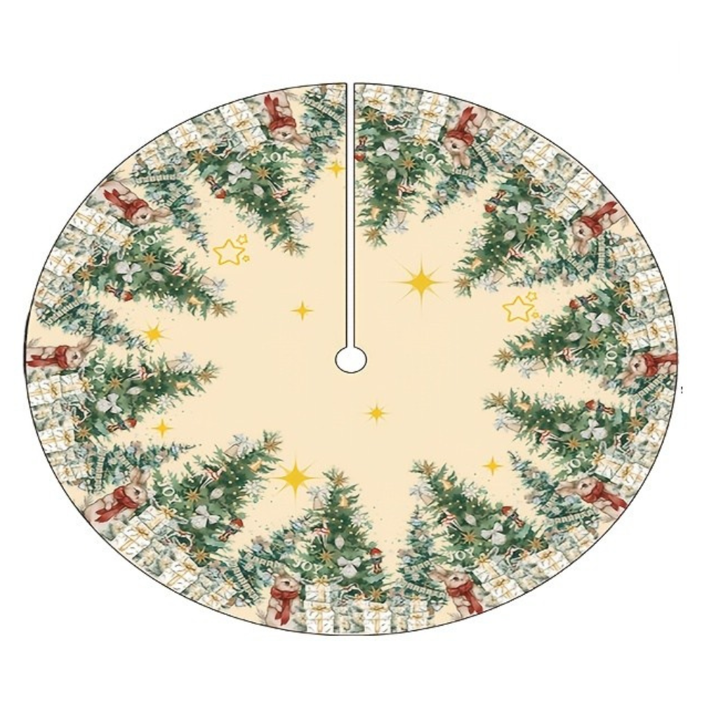 Tree Skirt Christmas | Gingerbread & Tree Print