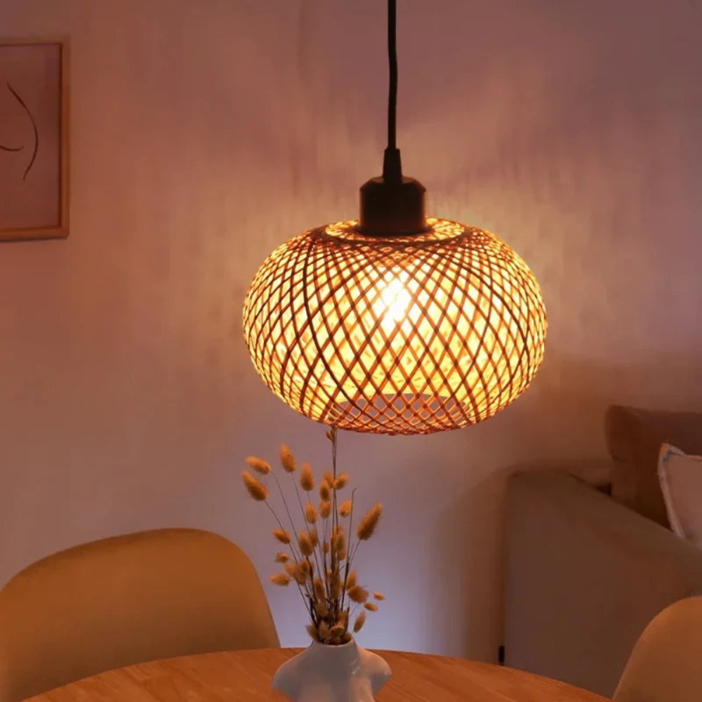 Pendant Light | Rattan Fixture for Dining Rooms and Restaurants