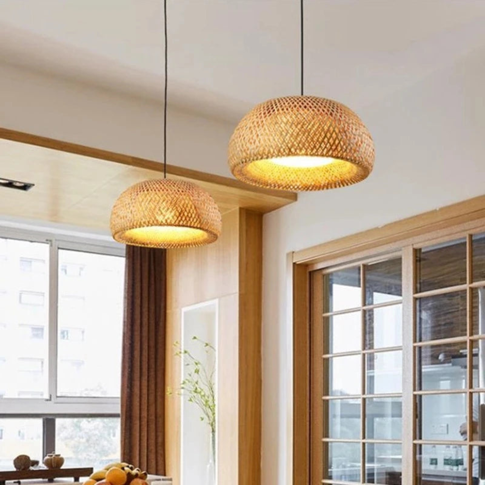 Pendant Light | Rattan Fixture for Dining Rooms and Restaurants