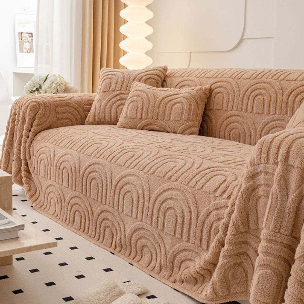 Living Room Plush Sofa Cover | Stylish Couch Slipcovers