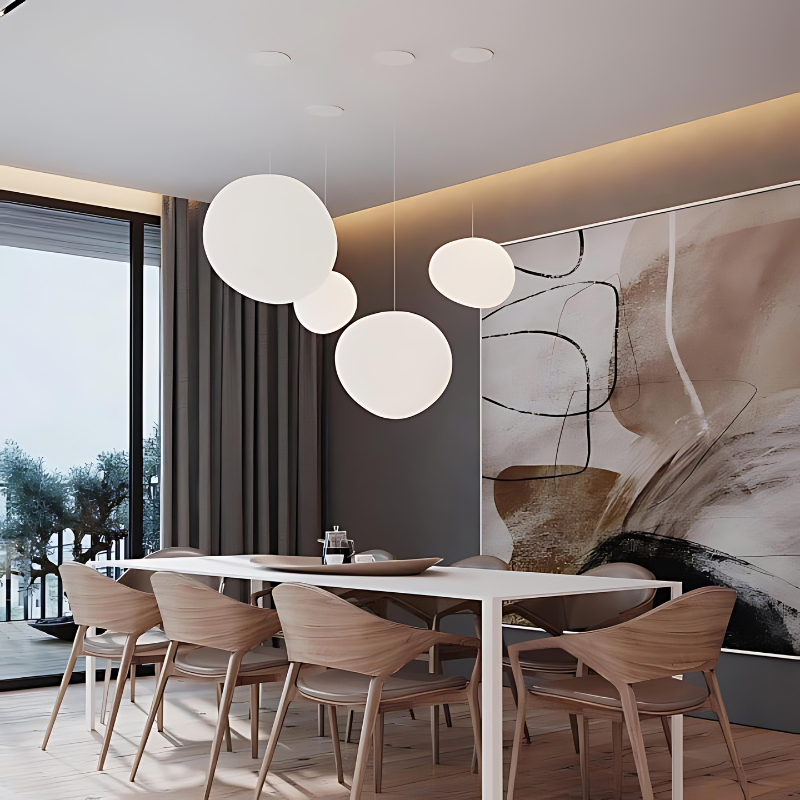 RadiantLuxe | Modern Glass Pebble Pendant Light Fixture