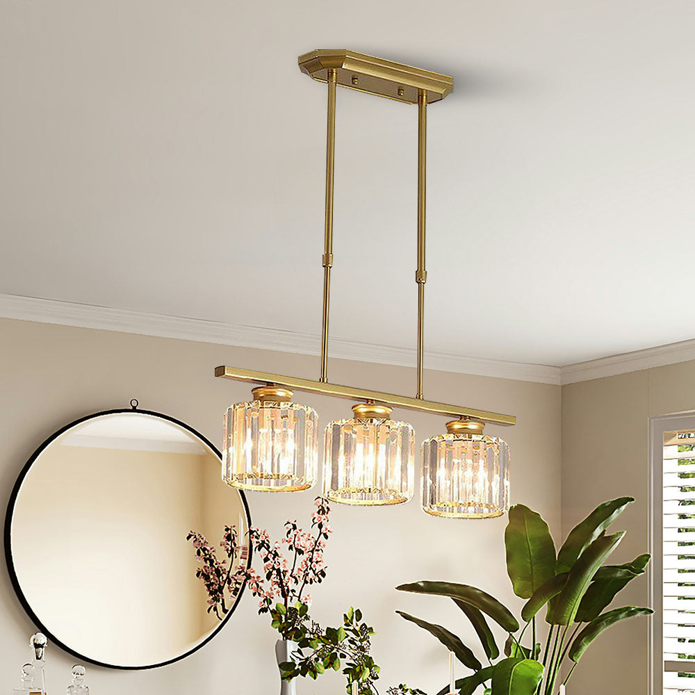 Dining Room Modern Pendant Light | Rectangular Multi Glass Shade