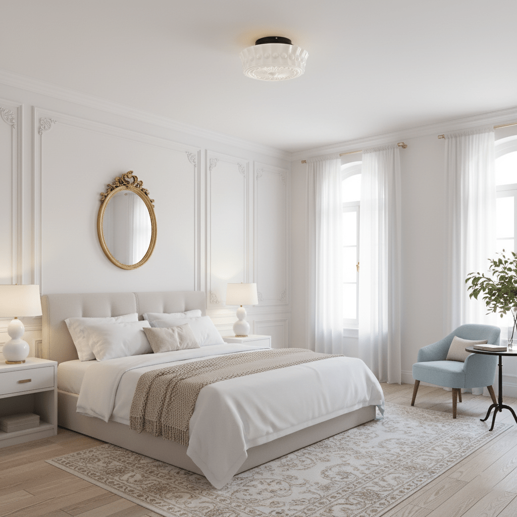 Ceiling Lights Vintage Style | Pressed Round Flush Mount