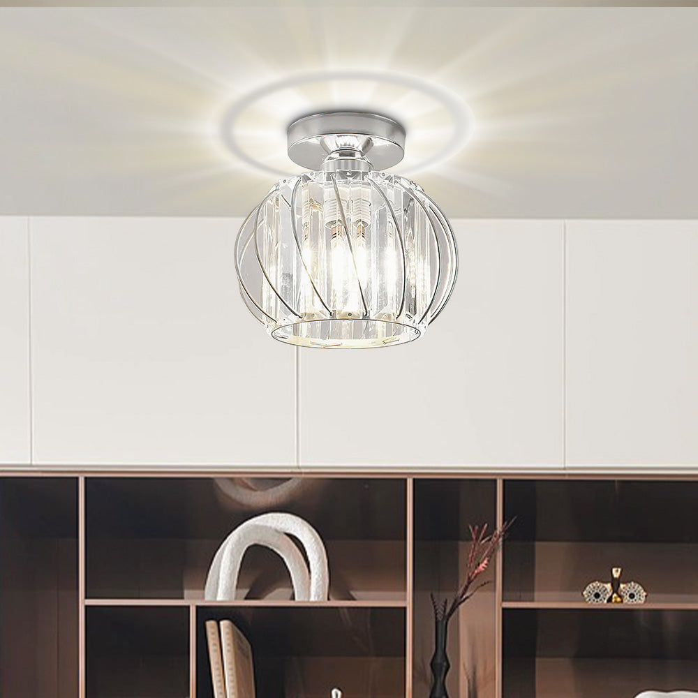 Hallway Modern Ceiling Light | Glass Cage Flush