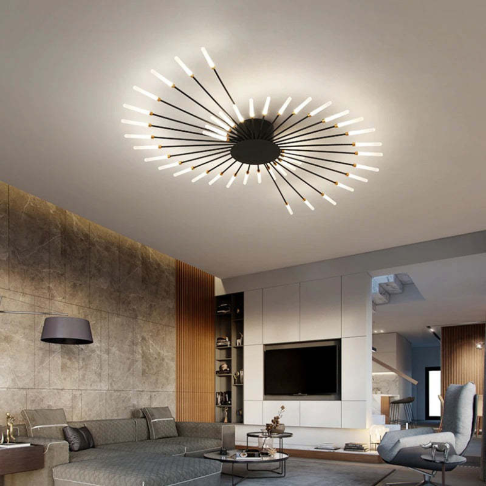 Living Room Modern LED Ceiling Light Fixture | Nordic Fireworks Chandelier
